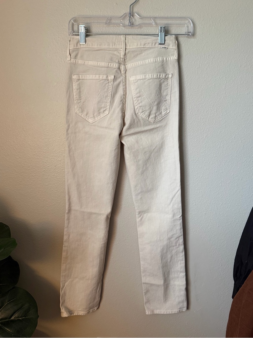 MOTHER Denim Mid Rise Dazzler Ankle Slim Straight Jeans Ivory Size 24 - Picture 5 of 7